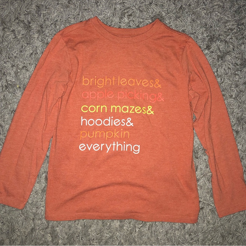 Cat & Jack Fall Theme Long Sleeve Shirt, Size S (6/7)